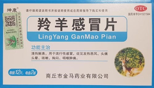 Лин Ян Гань Мао Пянь  羚羊感冒片  Ling Yang Gan Mao Pian  24 табл. 1690 - фото 4554